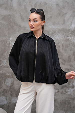 Saten Siyah Ceket