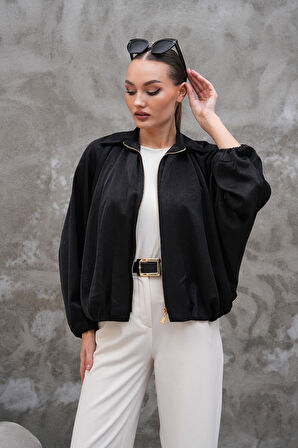 Saten Siyah Ceket