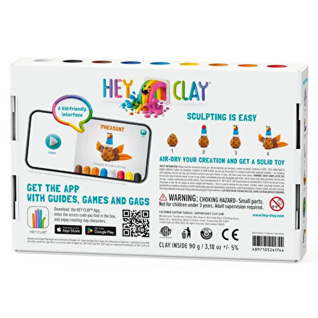 Hava ile Kuruyan Kil (6'lı kutu) - Kuşlar (Sülün, Papağan, Güvercin)