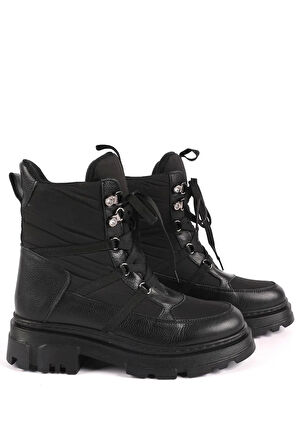 Kadın Bağcıklı Kar Botu Siyah