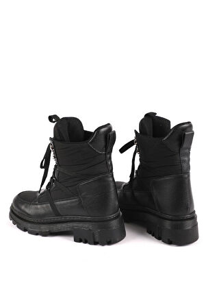 Kadın Bağcıklı Kar Botu Siyah