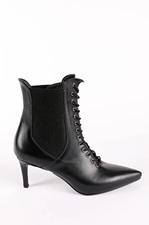 Kadın Hakiki Deri Klasik Bot Siyah