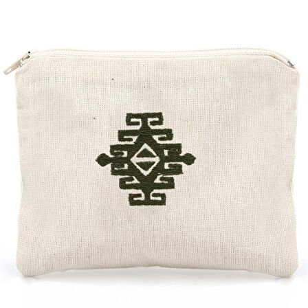 Yeşil Kilim Desenli Küçük Cüzdan
