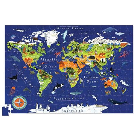 Crocodile Creek Poster Puzzle - 200 Parça - Dünya