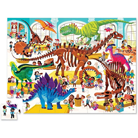 Crocodile Creek Müzede Bir Gün Puzzle - 48 Parça - Dinozor