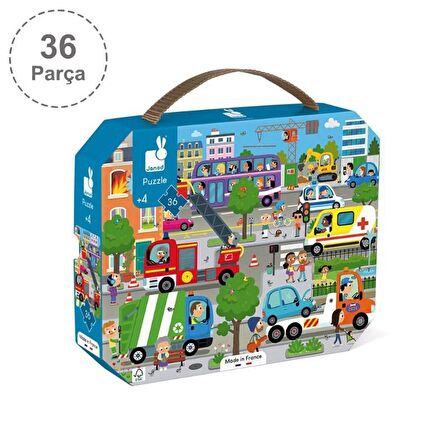 Janod 36 Parça Çantalı Puzzle - Şehir