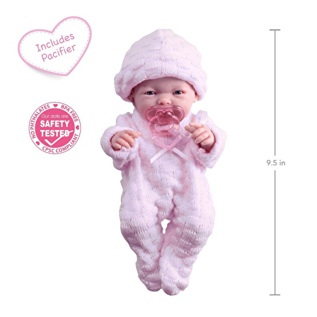 Berenguer Gerçekçi Yenidoğan Oyuncak Mini Kız Bebek 24 cm - Pembe