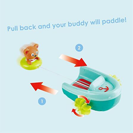 Hape Çek-Bırak Tekne ve Ayıcık - Banyo Oyuncağı