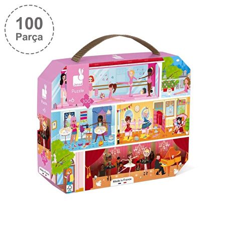 Janod 100 Parça Çantalı Puzzle - Dans Akademi