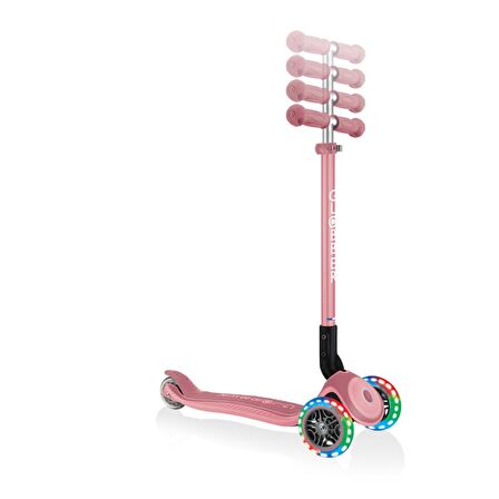 Globber Primo Plus Katlanabilir Işıklı Scooter - Pastel Pembe