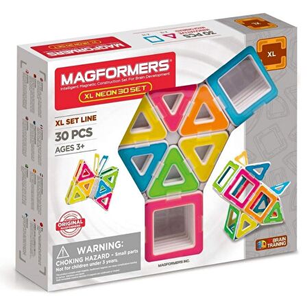 Magformers Mıknatıslı XL Neon Set - 30 Parça