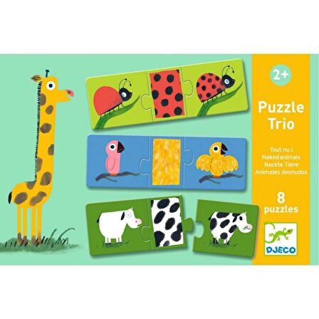 Djeco Üçlü Puzzle / Naked Animals