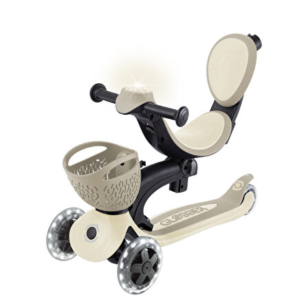 Globber Go Up Baby 360 Işıklı Scooter - Koyu Bej