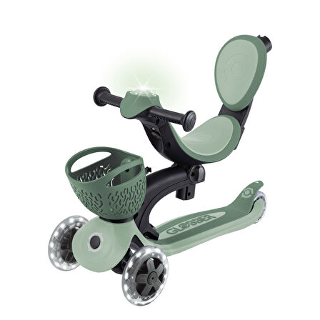 Globber Go Up Baby 360 Işıklı Scooter - Zeytin Yeşili