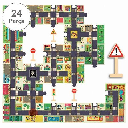 Djeco Dev Puzzle 24 Parça - The City