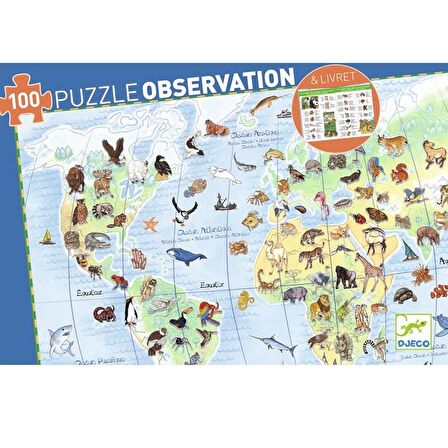 Djeco Klasik Puzzle 100 Parça - World's Animals