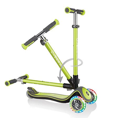 Globber Elite Deluxe Işıklı Scooter - Yeşil