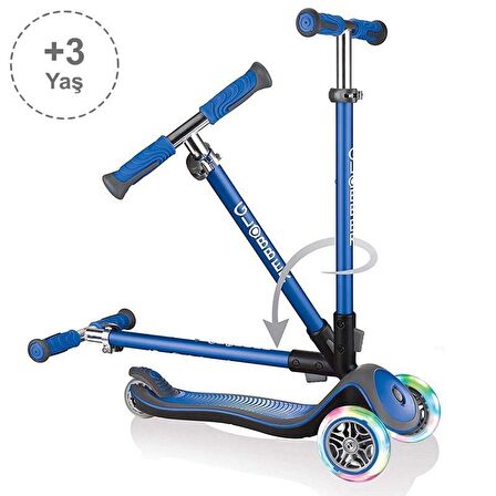 Globber Elite Deluxe Işıklı Scooter - Lacivert