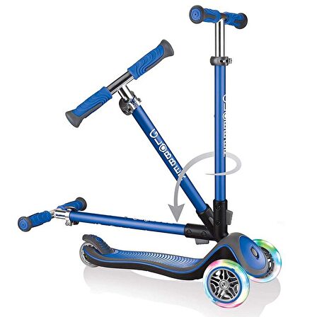 Globber Elite Deluxe Işıklı Scooter - Lacivert