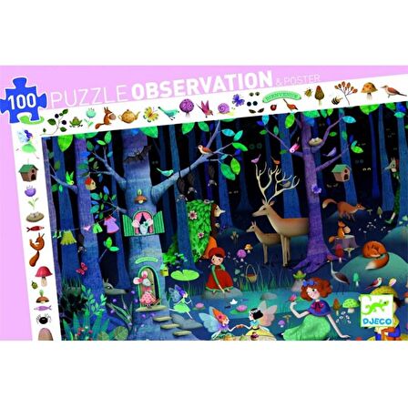 Djeco Klasik Puzzle 100 Parça - Enchanted Forest