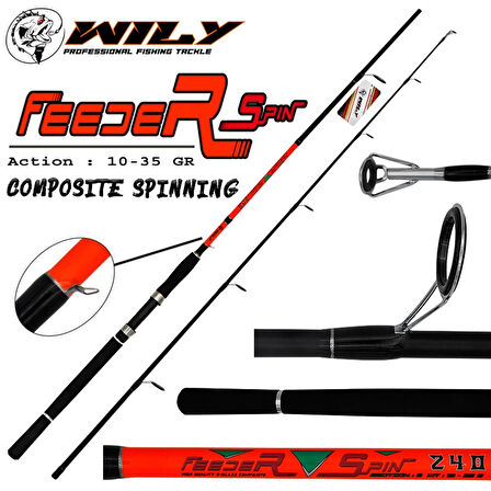 Wily Feeder Spin 270 cm 10 - 35 gr Kyoto 3000 Tam Takım Profesyonel Olta Seti