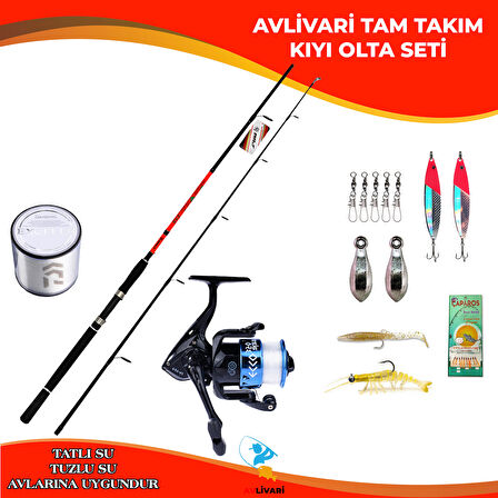 Wily Feeder 270 Cm 10-35 Gr Avlivari Ecco 4000 Olta Makinası 14 Parça Tam Takım Kıyı Hobi Usta Olta Seti