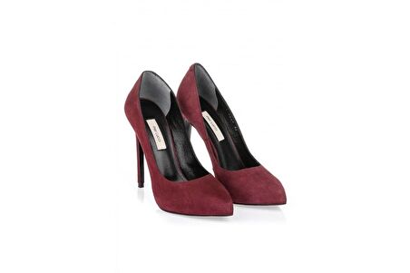 Petunia Bordo Süet Kadın Ayakkabı