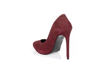 Petunia Bordo Süet Kadın Ayakkabı