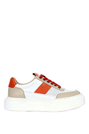 Kadde Kadın Ayakkabı - Turuncu-Bej-Beyaz