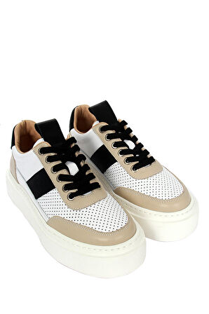 Kadde Kadın Ayakkabı - Bej-Beyaz