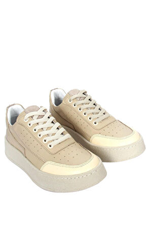 Manila Kadın Ayakkabı - Bej-Vizon Deri