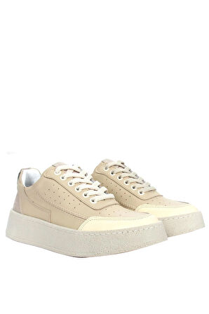 Manila Kadın Ayakkabı - Bej-Vizon Deri