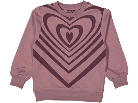 KIZ 3/12 YAŞ KALP BASKILI SWEAT 