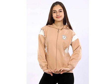 KIZ 9/12 YAŞ FIRFIRLI KALPLİ 2İP ŞARDONLU HIRKA