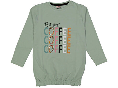 KIZ 5/8 YAŞ COFFE YAZILI SIFIR YAKA SWEAT