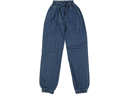 KIZ 8/12 YAŞ BEL PAÇA LASTİKLİ KOT PANTOLON 