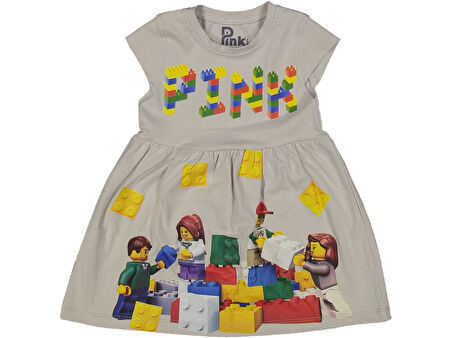 KIZ 2/5 YAŞ LEGO BASKILI PINK ELBİSE
