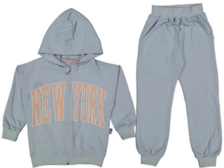 KIZ 3/6 YAŞ NEWYORK FERMUARLI EŞOFMAN TAKIM