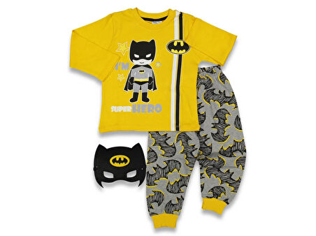 ERKEK 3/6 YAŞ MASKELİ BATMAN 4'LÜ SERİ PIJAMA TAKI