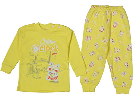 UNISEX 9/18 AY OCLOCK BASKILI PİJAMA