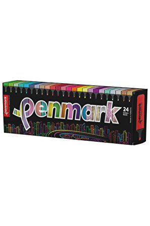 penmark 24 RENK STANDLI FOSFORLU KALEM SETİ