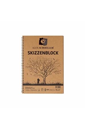 Skızzenblock Kraft Spiralli A4 60 Yaprak 90gr Defter