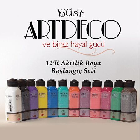 Artdeco 140ml Akrilik Boya 12'li Karışık Renkler Set