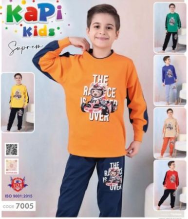 Kapi Kids 7011 Erkek Çocuk Uzun Kol Pijama Takım