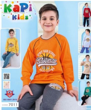 Kapi Kids 7011 Erkek Çocuk Uzun Kol Pijama Takım