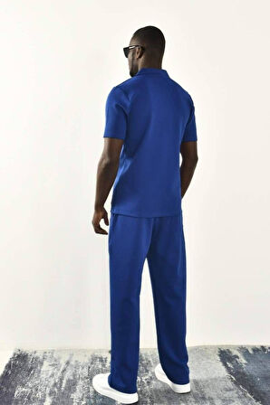 Saks Mavisi Rahat Kesim Basic Eşofman Takımı