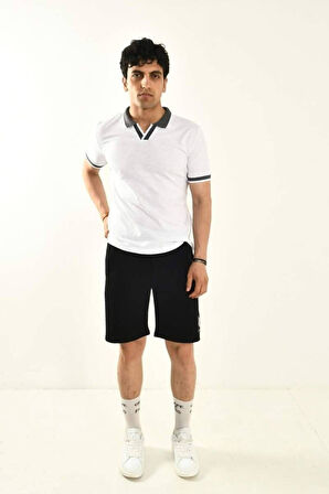 Siyah Polo Yaka T-shirt 12729