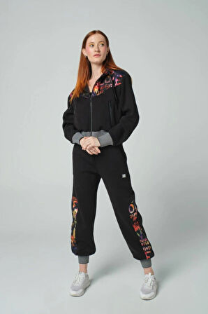 Bordo Renkli Kapüşonlu Ribana Paça Eşofman Takımı