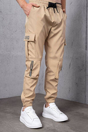 Kahverengi Kargo Cep Fermuar Detay Jogger Pantolon