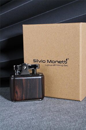 Kahverengi Renk Ahşap Desenli Benzinli Çakmak 24CSM889TR03